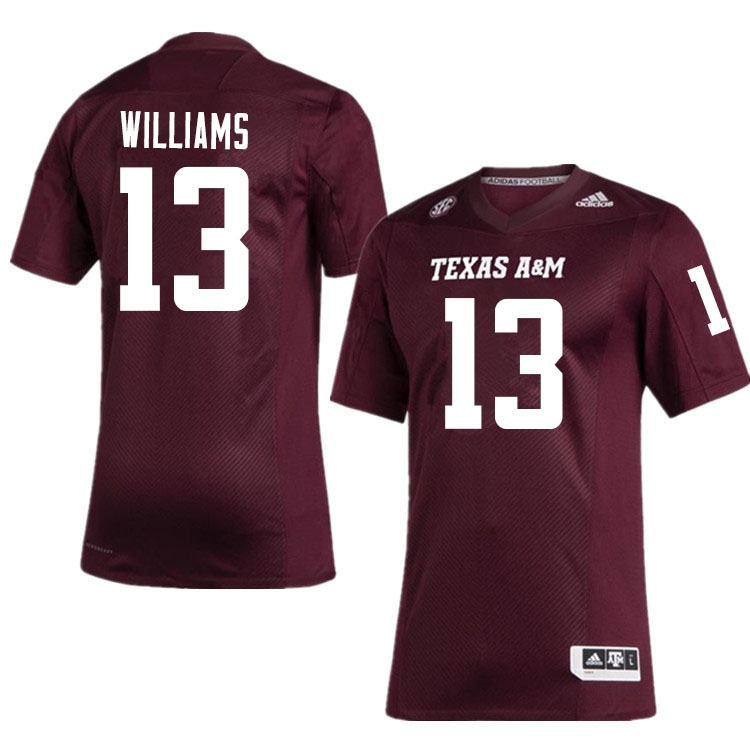 Men #13 Brian Williams Texas A&M Aggies College Football Jerseys Sale-Maroon